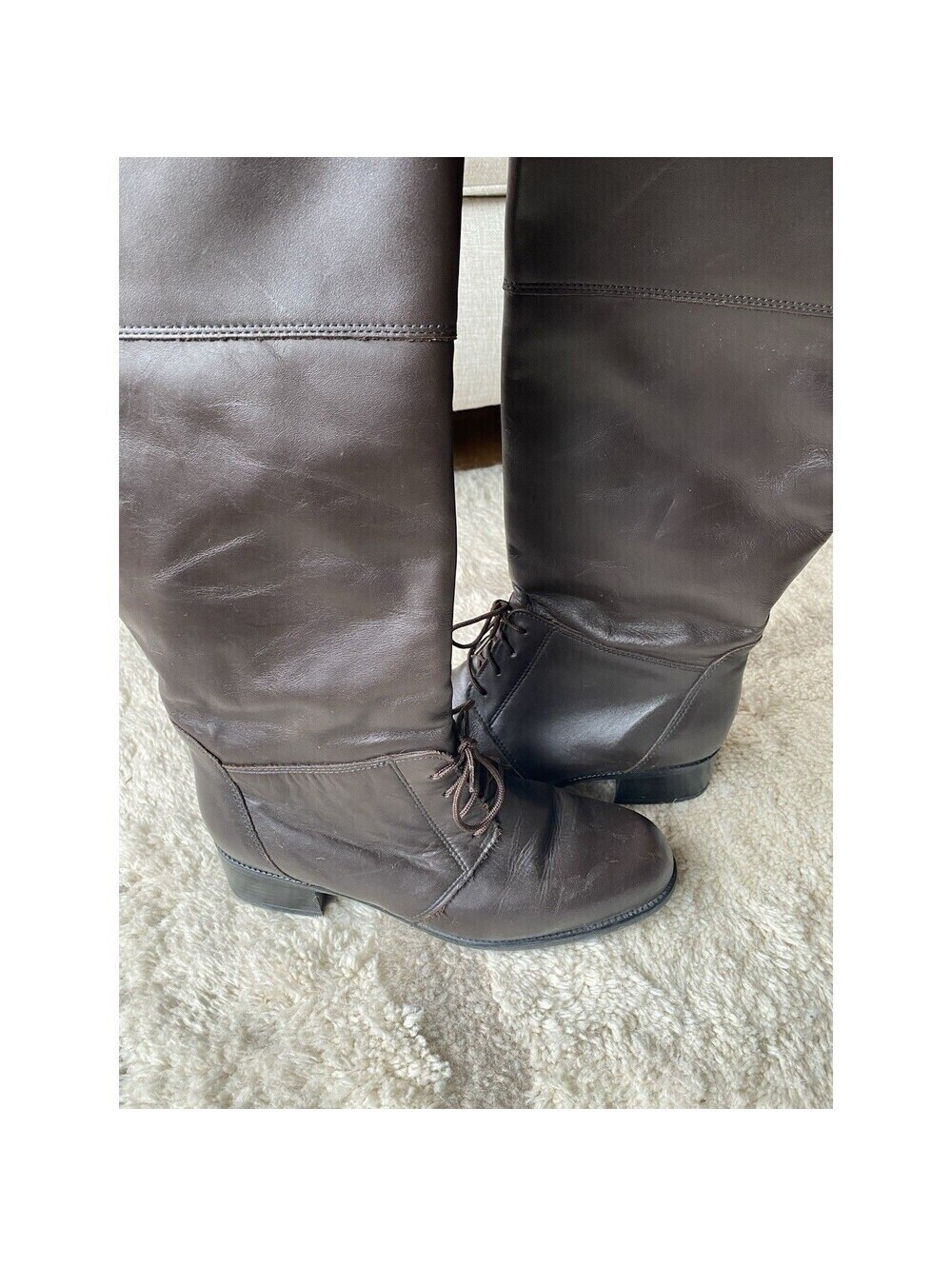 Blondo Chocolate Brown Leather waterproof equestrian Knee High Boots 10